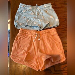 Cat & Jack Sky Blue Floral Print Shorts and orange polka dot shorts